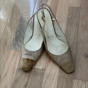 Bruno Magli Tan Slingback Heels